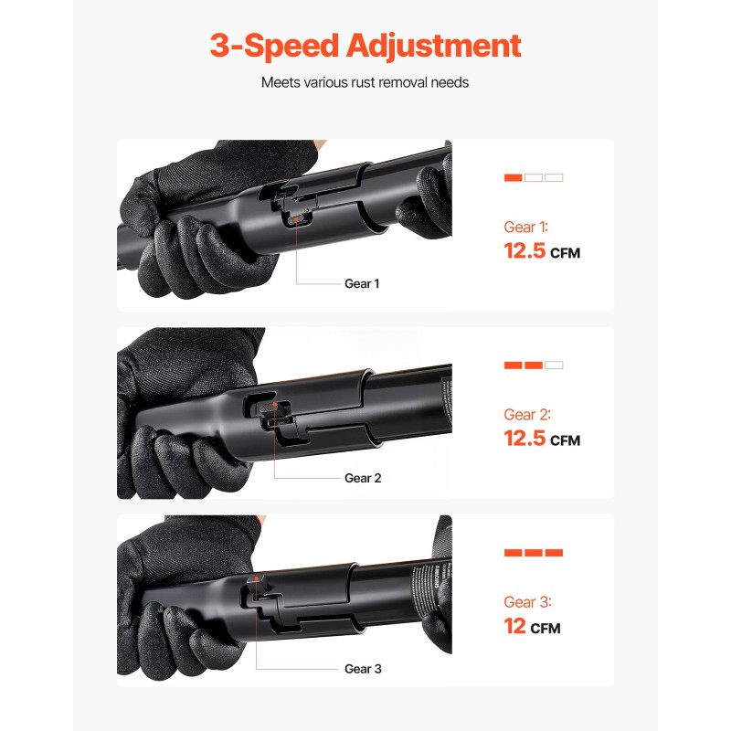 Paineilma neulalaikkuri 19 neulaa 3-portainen säätö 2,9 kilogrammaa