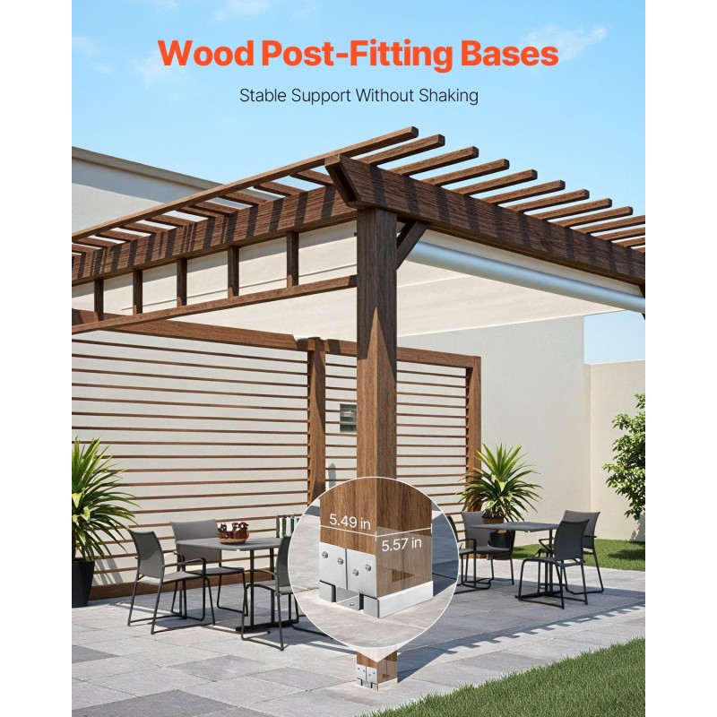 Pylväjalusta 6x6 puupylväälle sinkitty hiiliteräs 10 kpl