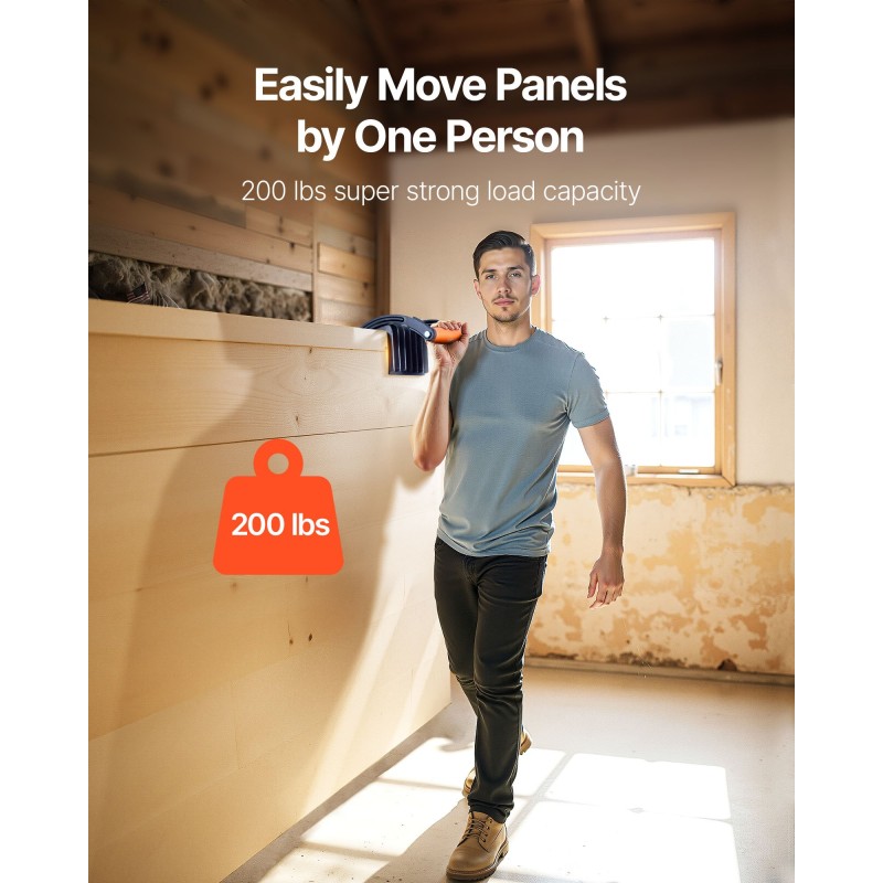 Paneelikantolaite teräskahvalla nitriilikumityynyillä 90,7 kg kantavuus enintään 25,4 mm