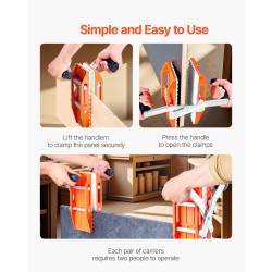 Paneelikantolaite metallinen 2 kpl alumiiniseospuristin 299.4 kg 0–60 mm levyjen siirtoon