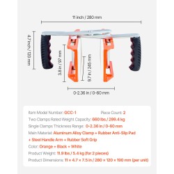 Paneelikantolaite metallinen 2 kpl alumiiniseospuristin 299.4 kg 0–60 mm levyjen siirtoon