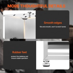 Manuaalinen lihasekoitin 15 L säiliö SUS201 ruostumaton teräs ergonominen kampikahva säädettävät kumijalat