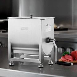 Manuaalinen lihasekoitin 15 L säiliö SUS201 ruostumaton teräs ergonominen kampikahva säädettävät kumijalat