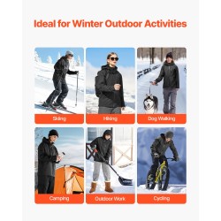 Lämmitettävä miesten takki tuulen ja vedenpitävä 5 hiilikuitulämmitysvyöhykkeillä 8000mAh M musta