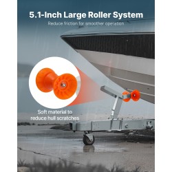 Venevaijeriteline peräkärryyn kuumasinkitty teräs säädettävä korkeus 365–548 mm PVC-rulla 130 mm