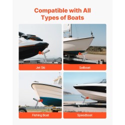 Venevaijeriteline peräkärryyn kuumasinkitty teräs säädettävä korkeus 365–548 mm PVC-rulla 130 mm