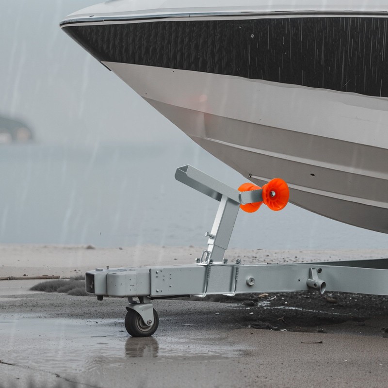 Venevaijeriteline peräkärryyn kuumasinkitty teräs säädettävä korkeus 365–548 mm PVC-rulla 130 mm