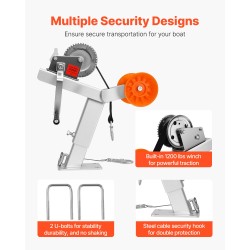 Venevaunun vintturiteline kuumasinkitty teräs muovirullalla 544 kg korkeussäädöllä