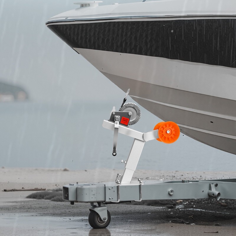 Venevaunun vintturiteline kuumasinkitty teräs muovirullalla 544 kg korkeussäädöllä