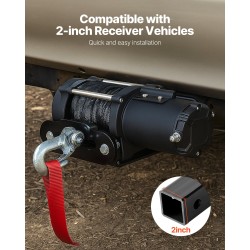 Vinssin kiinnike 2 tuuman vetokoukkuun jauhemaalattu teräs 1633 kg