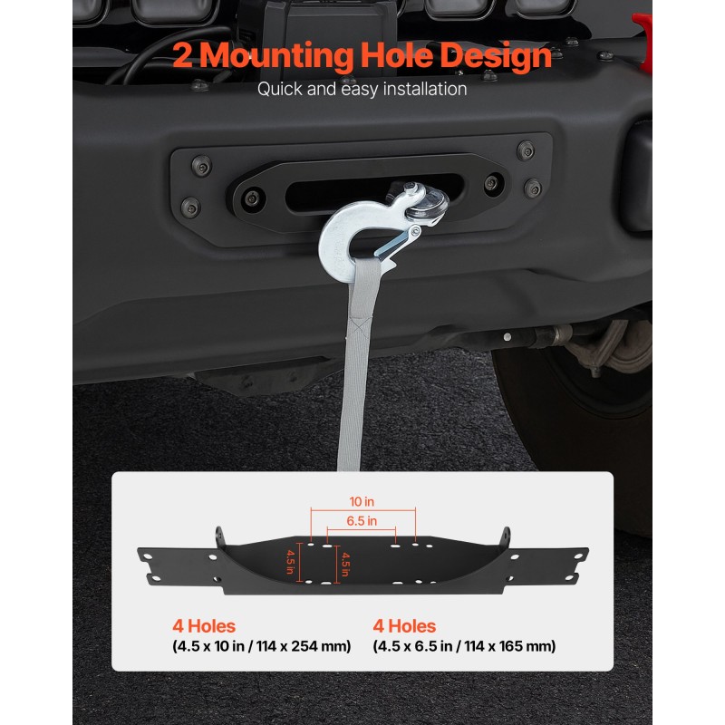 Vinssin kiinnike Q235-terästä jauhemaalattu Jeep Wrangler JL JLU ja Gladiator JT 2018–2023