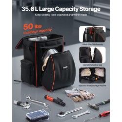 Hitsausreppu 600D polyesteri 35,6 l erillisellä kypärälaukulla