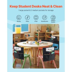 Tuolinselkätaskusetti 12 kpl 600D Oxford-kangas musta sopii 17 tuuman selkänojaan