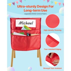 Tuolin selkänojan taskusarja 24-osainen 600D Oxford-kangas 465x510 mm kouluille