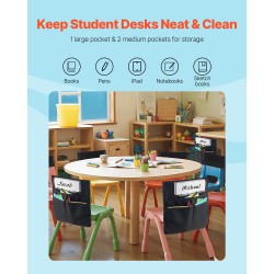 Tuolitaskusarja 24 kpl 600D Oxford-kangas musta sopii 12–13 tuuman selkänojiin