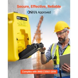 Silmänhuuhteluasema kannettava polyeteenimuovinen 53-litrainen kaksoissuutin keltainen