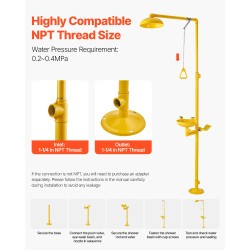 Lattia-asenteinen hätäsuihku ja silmähuuhteluasema SUS304-teräs ABS-pinnoite kouluille laboratorioihin
