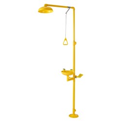 Lattia-asenteinen hätäsuihku ja silmähuuhteluasema SUS304-teräs ABS-pinnoite kouluille laboratorioihin