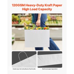 Kahvalliset voimapaperikassit valkoiset 50 kpl ostoskasseiksi ja lahjakasseiksi