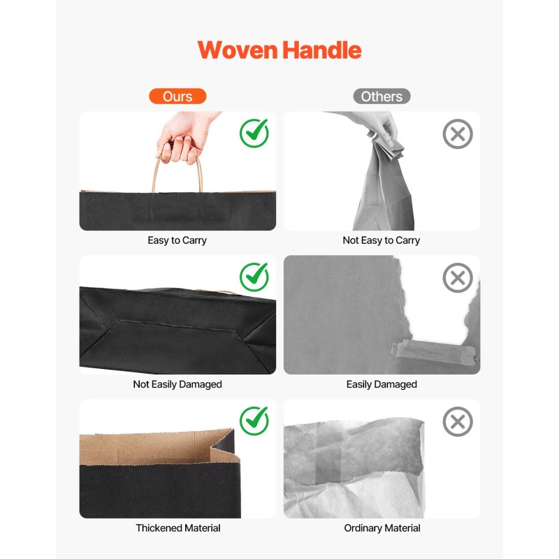 Kahvallinen paperikassi kraftpaperia 50 kpl musta 406×152×308 mm