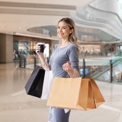 Kraft-paperikassit kantokahvoilla 406×152×308 mm 50 kpl ruskea