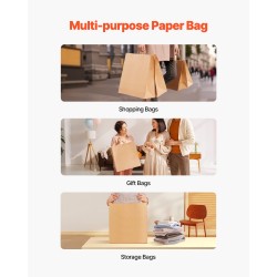 Kraft-paperikassit kantokahvoilla 100 kpl luonnonruskea 457×178×483 mm