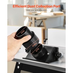 Penkkijyrsinpöytä MDF-pöytälevy metallijalusta säädettävä aita purunpoistoaukko läpinäkyvä suojus