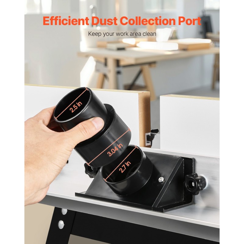 Penkkijyrsinpöytä MDF-pöytälevy metallijalusta säädettävä aita purunpoistoaukko läpinäkyvä suojus