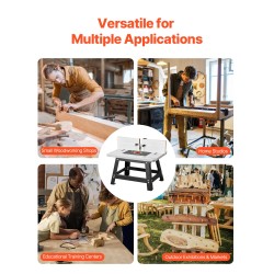 Penkkijyrsinpöytä MDF-pöytälevy metallijalusta säädettävä aita purunpoistoaukko läpinäkyvä suojus