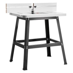 Jyrsintäpöytä MDF työtaso metallirunko säädettävä ohjain pölynkeräysliitäntä