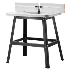 Jyrsintäpöytä MDF-työtaso metallirunko säädettävä ohjain pölynkeräysliitäntä