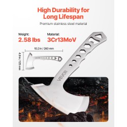 Heittokirves ja heittoveitsisetti kolmen setin ruostumatonta terästä 260 ja 190 mm