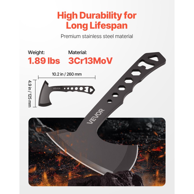 Heittokirves-setti kolmen kappaleen ruostumaton teräs kompakti koko vapaa-ajan heittoon