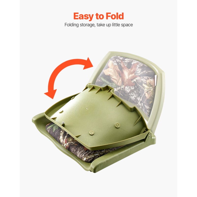 Veneen istuin polyuretaanipäällysteinen polyesterikangas polypropeenirunko maastokuvioitu vesitiivis 1 kpl taitettava selkänoja