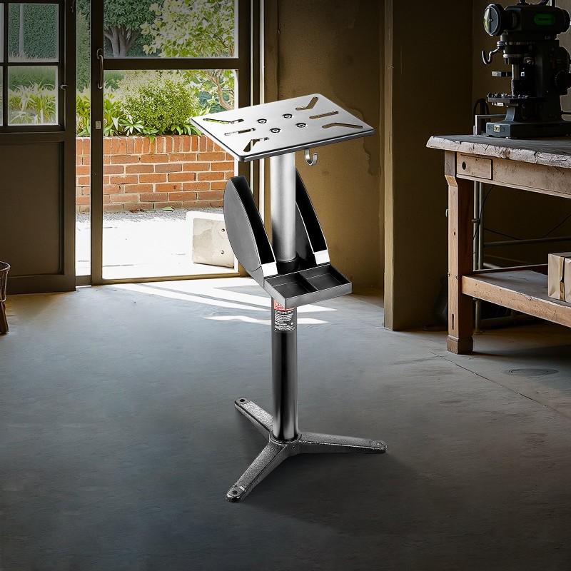 Penkkihiomakoneen jalusta valurauta-teräsrunkoinen 5-portainen korkeussäätö 31,5x25,4 cm