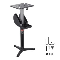 Penkkihiomakoneen jalusta valurauta-teräsrunkoinen 5-portainen korkeussäätö 31,5x25,4 cm