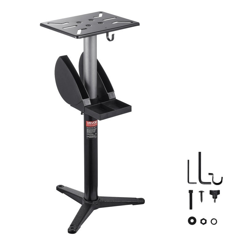 Penkkihiomakoneen jalusta valurauta-teräsrunkoinen 5-portainen korkeussäätö 31,5x25,4 cm