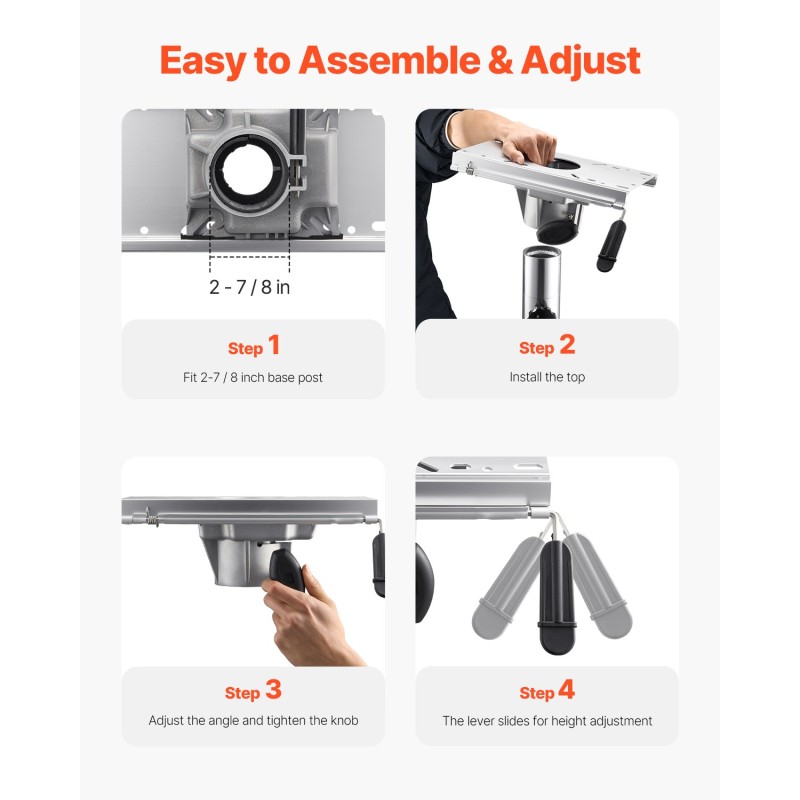 Venetuolin jalusta alumiiniseos sopii 2-7/8 tuuman jalustaputkelle 1 kpl veneeseen