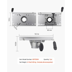 Venetuolin jalusta alumiiniseos sopii 2-7/8 tuuman jalustaputkelle 1 kpl veneeseen