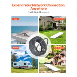 Jatkokaapeli Starlink Gen 3 CAT6 26 AWG 30,48 m ulkokäyttöön 1200 Mbps