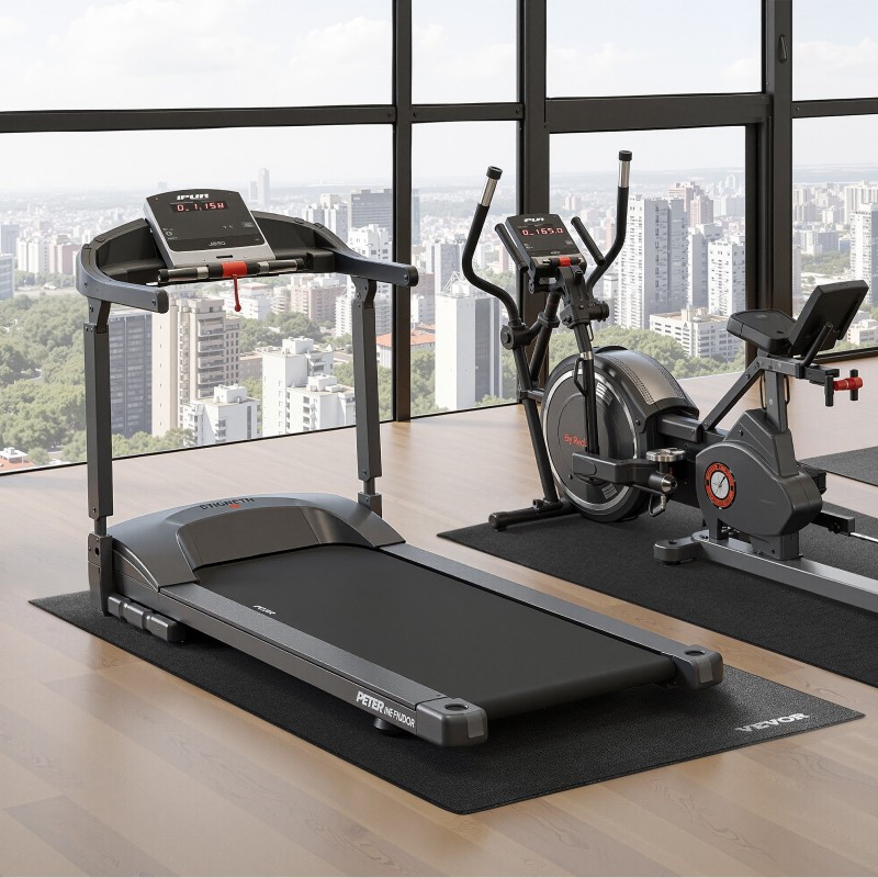 Harjoitusmatto korkeatiheyksinen PVC 600 x 1300 mm 4 mm musta