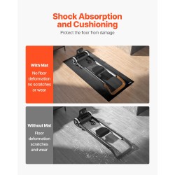 Harjoitusmatto liukumaton kuntoilulaitteille PVC-muovi 915 x 1980 mm 6 mm musta