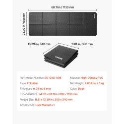 Taitettava kuntolaitematto korkeatiheyksinen PVC-materiaali 610x1730 mm 6 mm kotiin