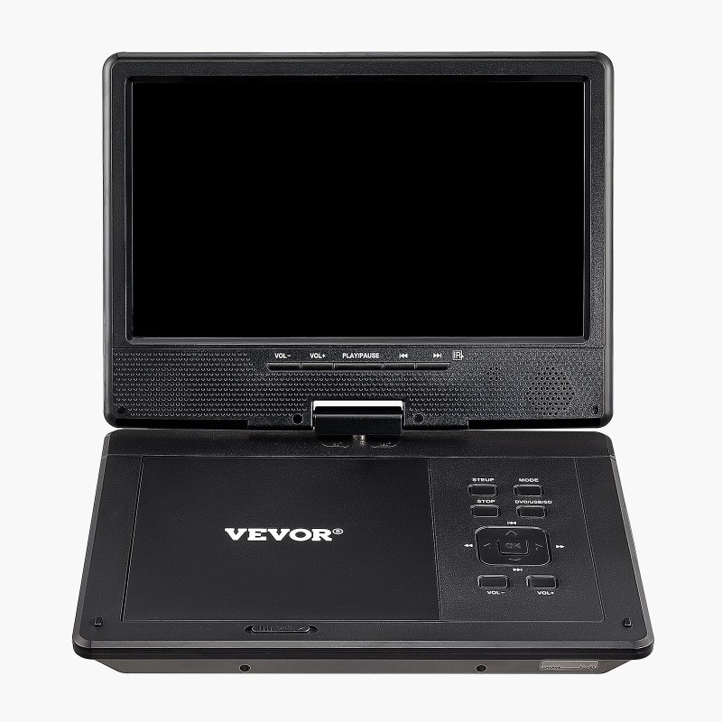 Kannettava DVD-soitin 9 tuuman teräväpiirtinäytöllä 4 tunnin akulla musta