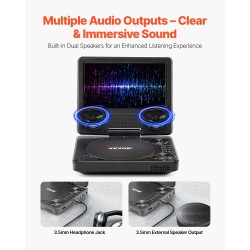 Kannettava DVD-soitin 7-tuumainen HD-näyttö 800x480 akku 4h muistikorttituki