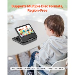 Kannettava DVD-soitin 7-tuumainen HD-näyttö 800x480 akku 4h muistikorttituki