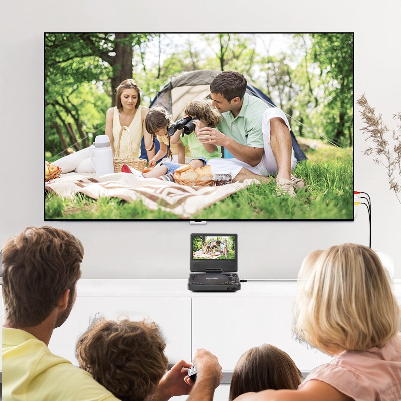 Kannettava DVD-soitin 7-tuumainen HD-näyttö 800x480 akku 4h muistikorttituki