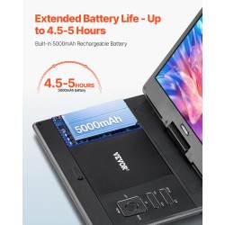 Kannettava DVD-soitin 14-tuumainen kääntyvä HD-näyttö akku 5000 mAh USB ja SD