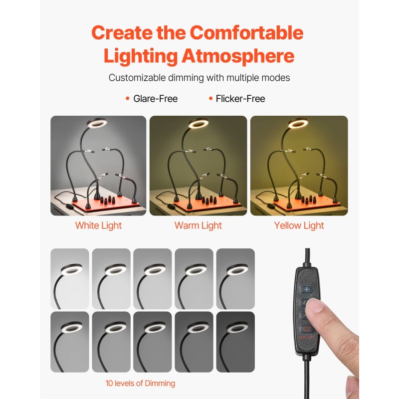 Magneettinen kolvausapuasema kolmekertainen suurennuslasi LED-valaistus neljä taipuisaa vartta teräspohja