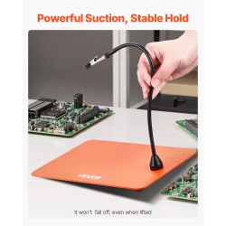 Magneettinen kolvausapuri vakaalla teräspohjalla 4 joustavaa hanhenkaulavartta liukumista estävät kumityynyt